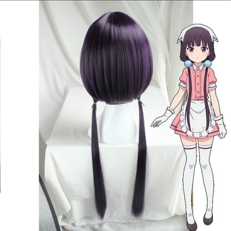 [Sẵn] Wig/tóc giả cosplay Maika Sakuranomiya - Blend S màu tím đen [Miu Cosplay]