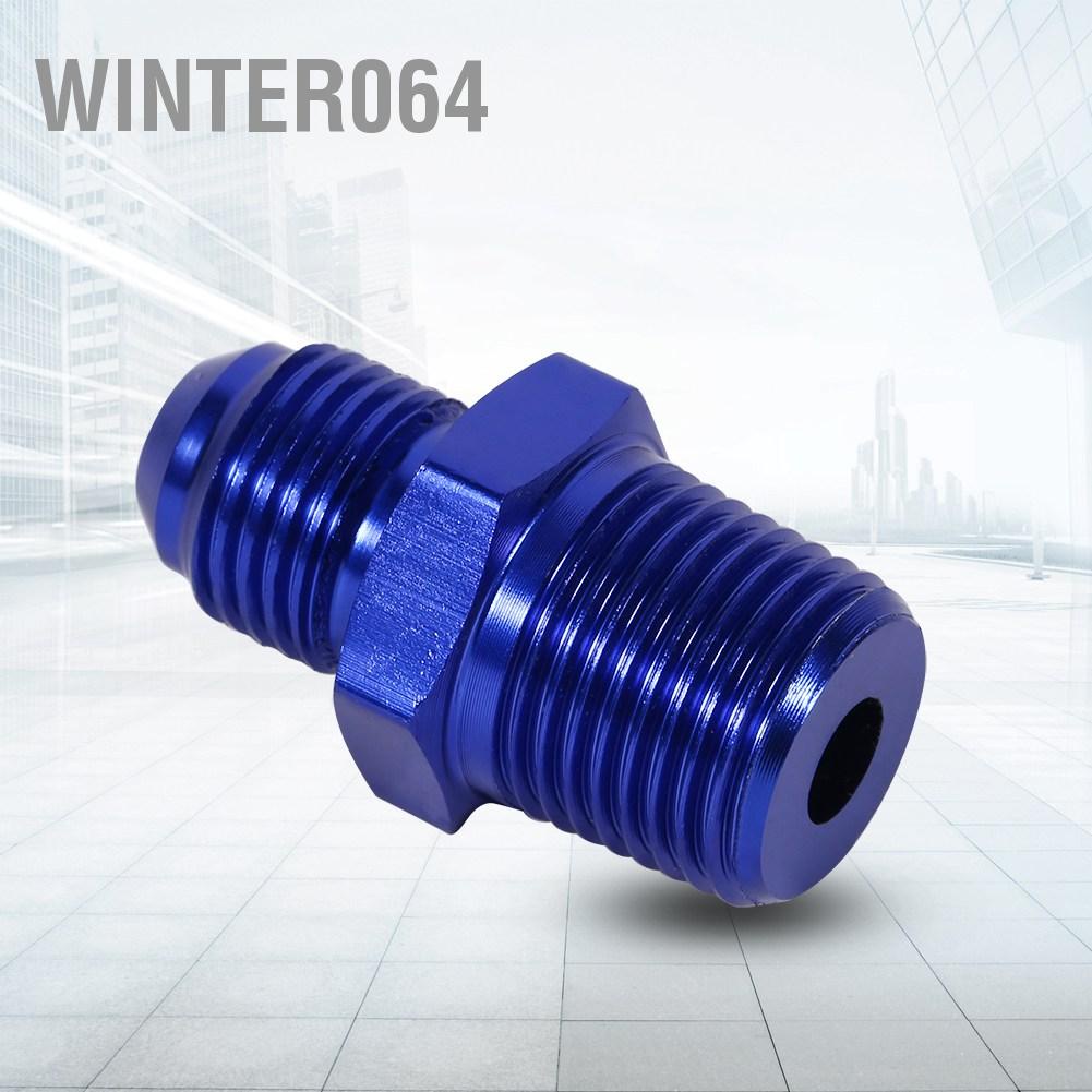 Winter064 Aluminum Male Flare AN6 To 3/8&quot; NPT Straight Fuel Oil Fitting Adapter Blue