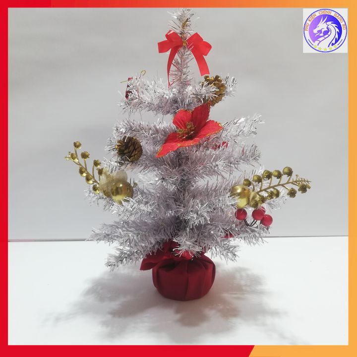 Cây Thông Noel Màu Trắng Bạc 40 - 60 cm Trang Trí Lễ Giáng Sinh