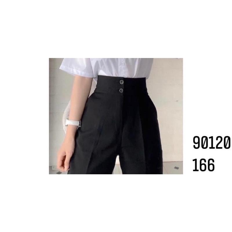 baggy vải cạp 2 cúc siêu cao