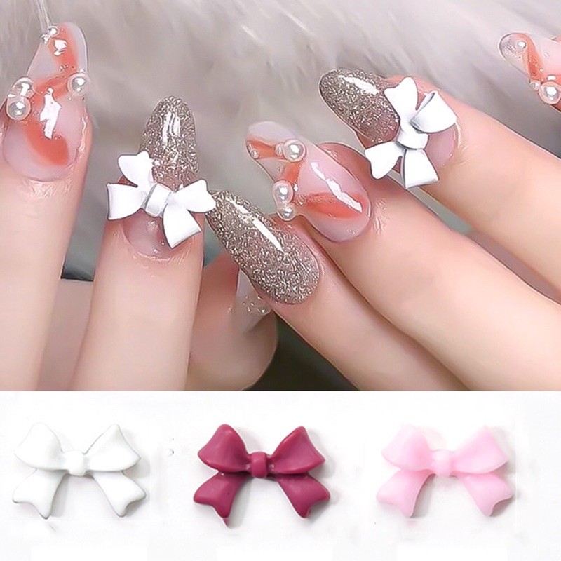 Charm nơ đính móng-phụ kiện nail