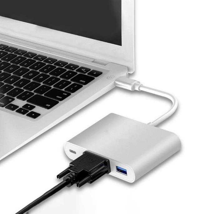 Cáp Chuyển Tin Hiệu USB Type C Sang VGA kèm USB 3.0 Full HD 4k