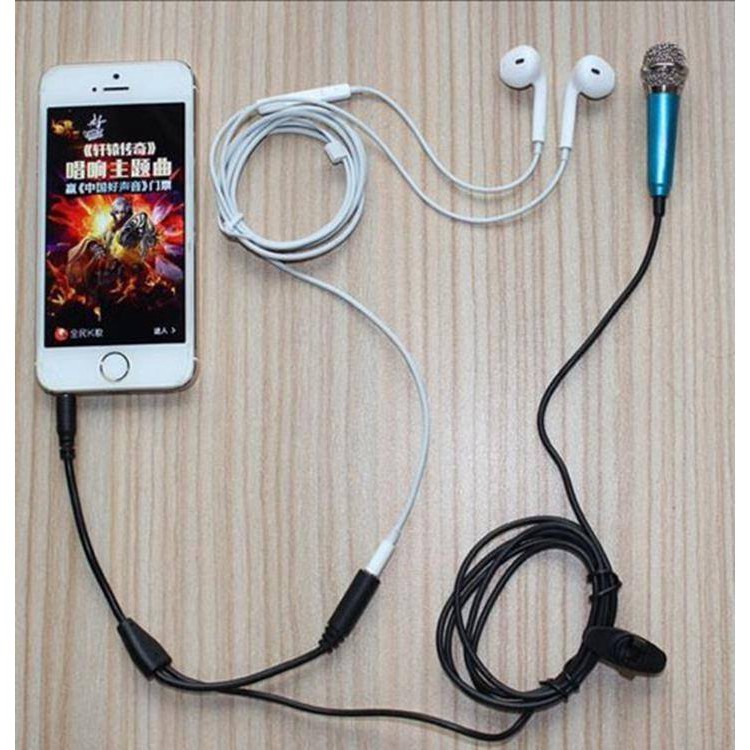 Micro mini hát karaoke cho điện thoại / máy tính-Micro Mini Giắc Cắm 3.5mm Dùng Cho Điện Thoại Android Ios