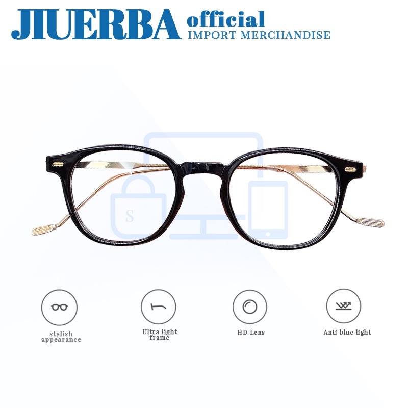JIUERBA Kính Tròn Nhỏ Cổ Điển Chống Ánh Sáng Xanh Có Thể Thay Thế Thời Trang Mới Cho Nam Nữ