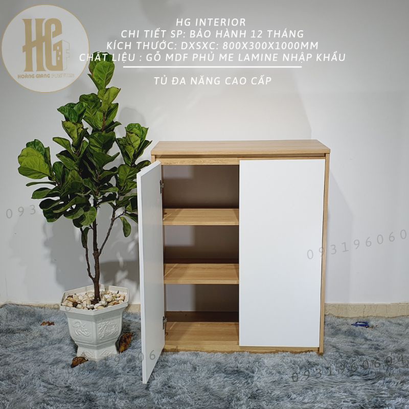 FREE SHIP- Tủ đa năng, để bếp, đồ áo, Gỗ MDF cao cấp phủ MELAMINE - Được tk bởi HG Interior