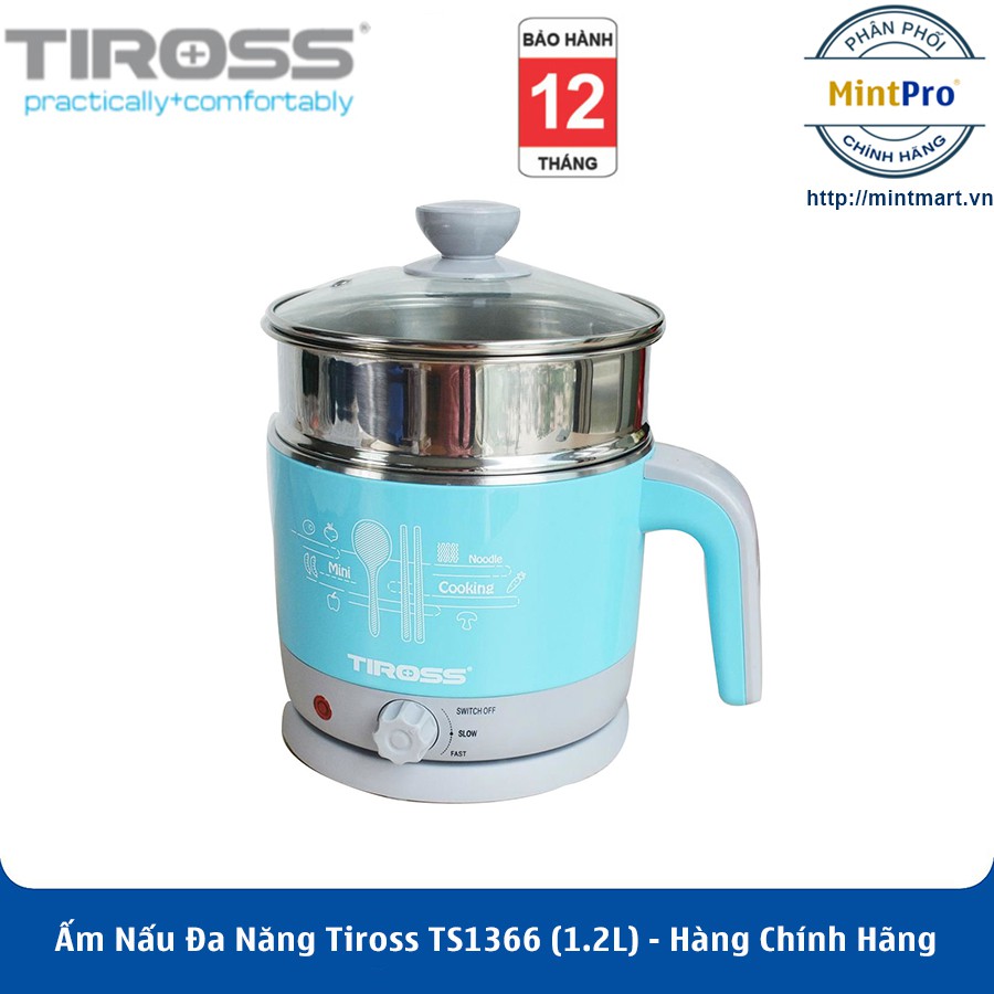 Ấm Nấu Đa Năng Tiross TS1366 (1.2L) - Hàng Chính Hãng