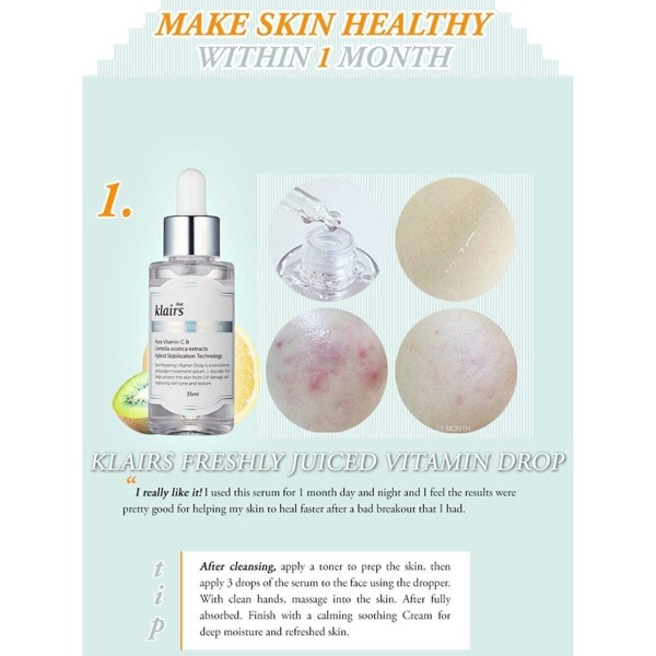 Serum trắng da , mờ thâm nám Klairs Freshly Juiced Vitamin Drop 35ml