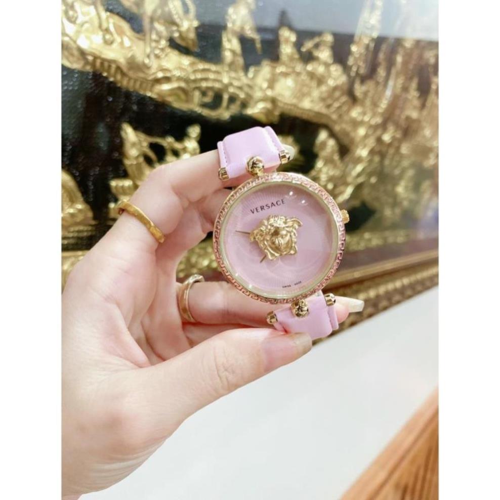 Đồng hồ nữ Versace dây da thời thượng mặt nổi độc đáo cá tính mã versace_quy1192