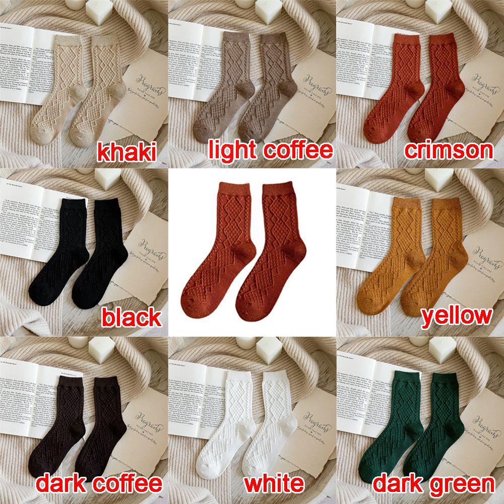 Vớ len cashmere cổ cao nhiều màu phong cách Nhật Bản cho nữ