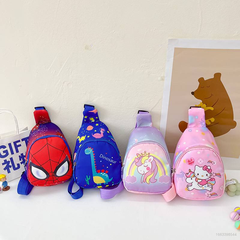Kira Sanrio Túi Đeo Chéo Ngực Họa Tiết Hoạt Hình Nhện Hello Kitty Thời Trang Phương Tây Cho Bé Trai Và Bé Gái