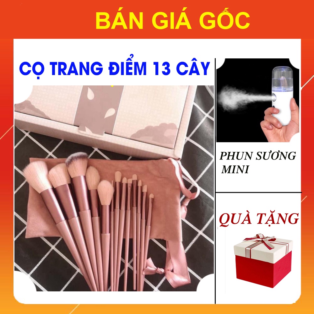 Cọ Trang Điểm Fix Chuyên Nghiệp 13 Cây [COMBO TẶNG KÈM] Máy Phun Sương Mặt GIÁ SỈ, Bộ Cọ Cá Nhân Mini Nội Địa Trung Bh