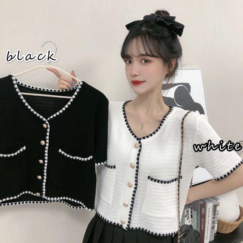 [ Mã FAHOTCB1505 giảm 10K đơn bất kỳ] Áo Cardigan Dệt Kim Ngắn Tay Cho Nữ