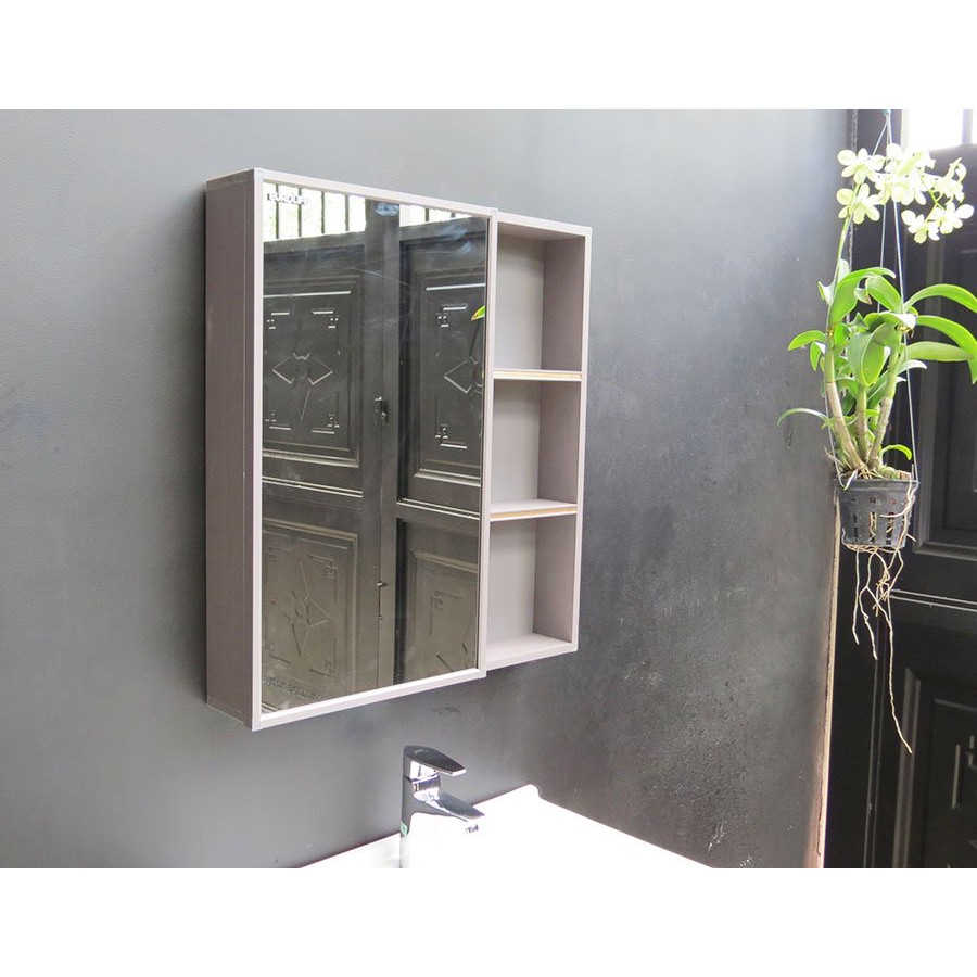 Bộ tủ Lavabo chất liệu Nhôm Aluminium chịu nước Eurolife BLV-AL07 màu Nâu