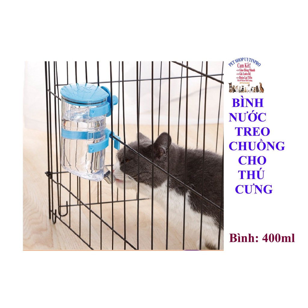 Bình nước treo chuồng cho Chó Mèo thú cưng DILL Bình 400ml Cao cấp Tiện lợi Giúp thú cưng luôn luôn có sẵn nước