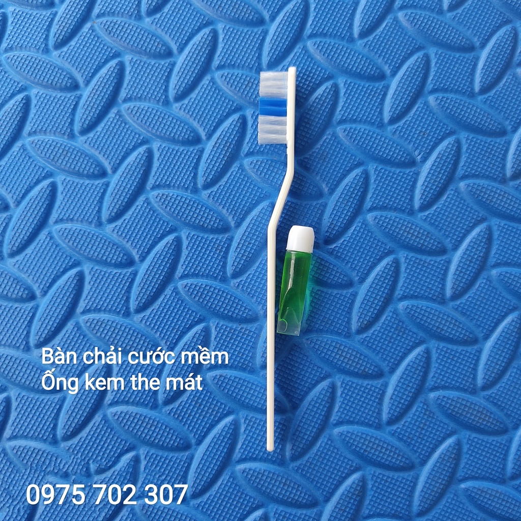 Bàn chải đánh răng khách sạn, dùng 1 lần đi du lịch, kem đánh răng cao cấp túi 100 cái