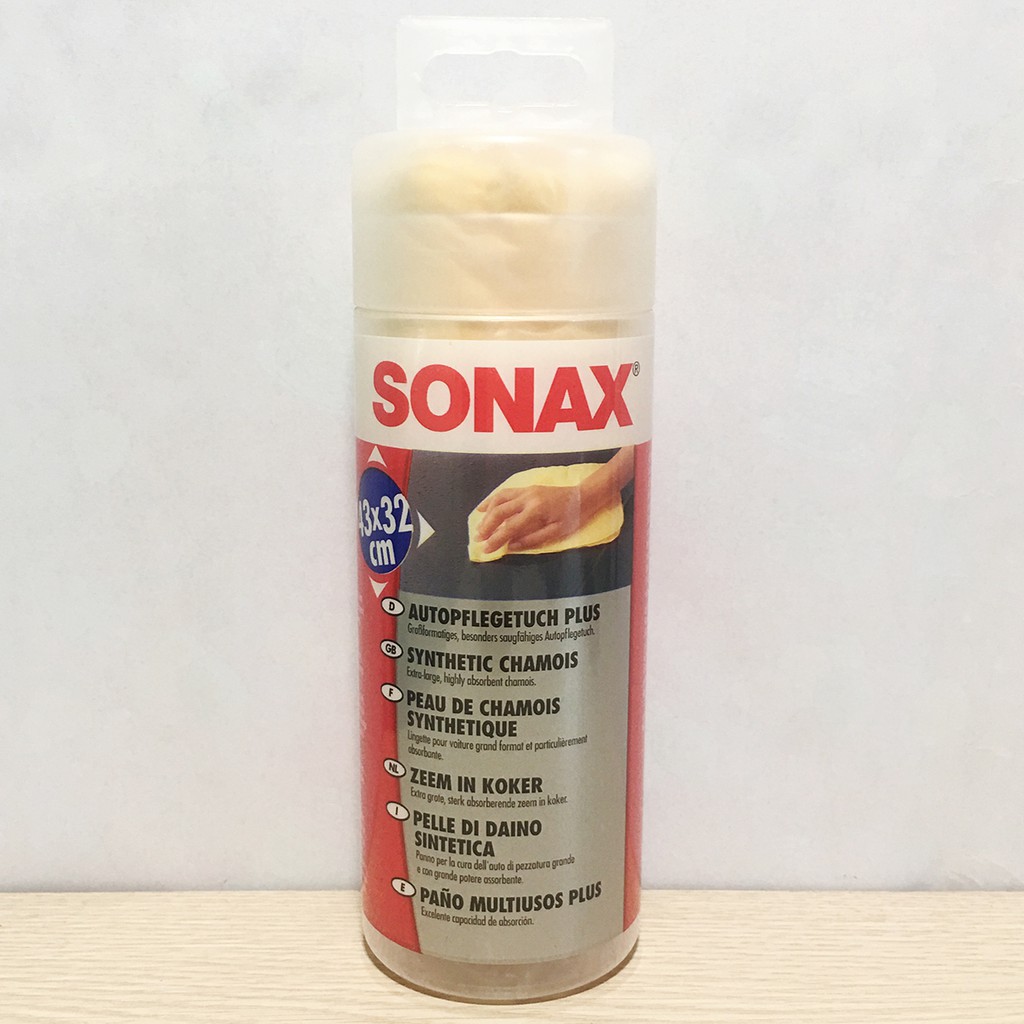 SONAX - Khăn Da Tổng Hợp Lau Khô Bề Mặt Ngoài Xe Ướt (Sonax Synthetic Chamois)  [Hàng Đức Chính Hãng]