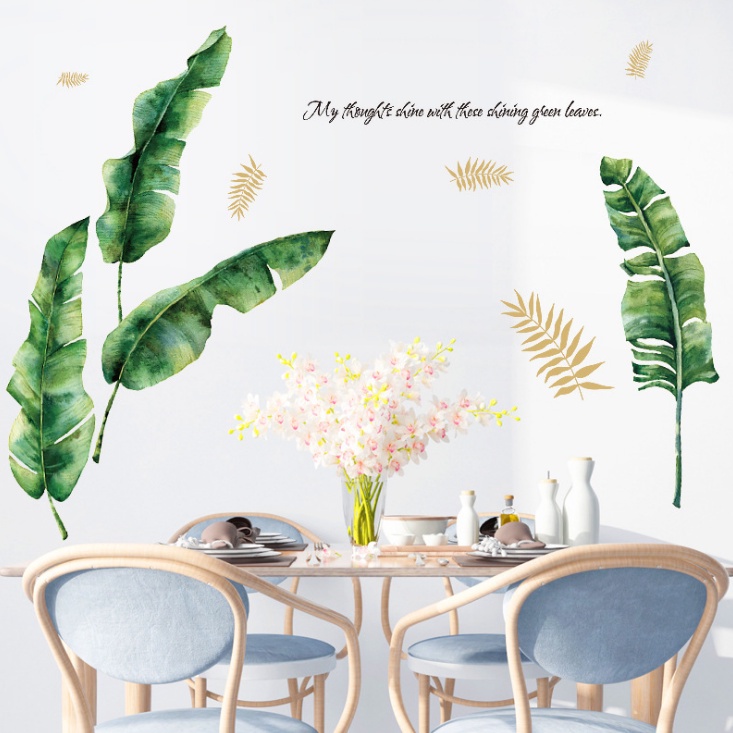Decal dán tường trang trí phòng phong cách thiên nhiên hoa lá