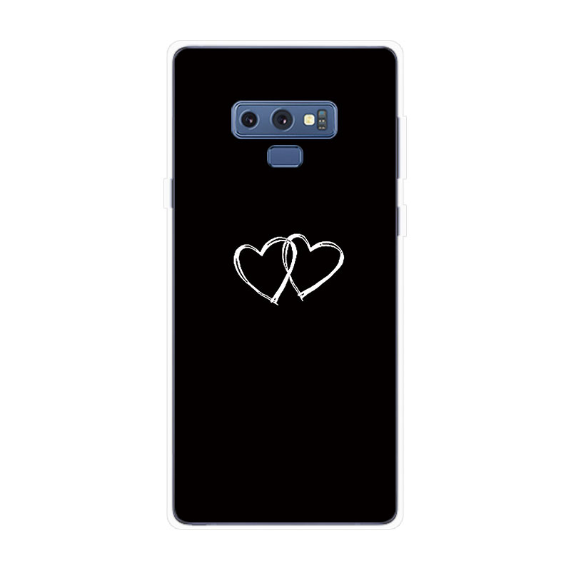 Ốp Lưng Samsung Galaxy Note 8 9 Note8 Note9 TPU mềm Case Cá tính đen tuyền Two
