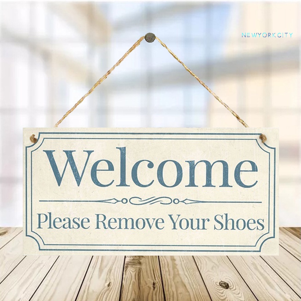 Ny Bảng Gỗ Chào Mừng Bề Mặt Mịn Thời Trang Treo Cửa Chào Mừng Giáng Sinh Hom