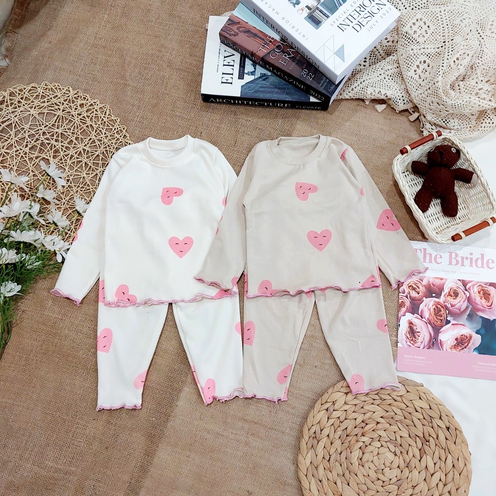 (8-20kg) Đồ bộ bé gái dài tay QATE776 - đồ bộ thu đông quần áo trẻ em chất tăm TB69