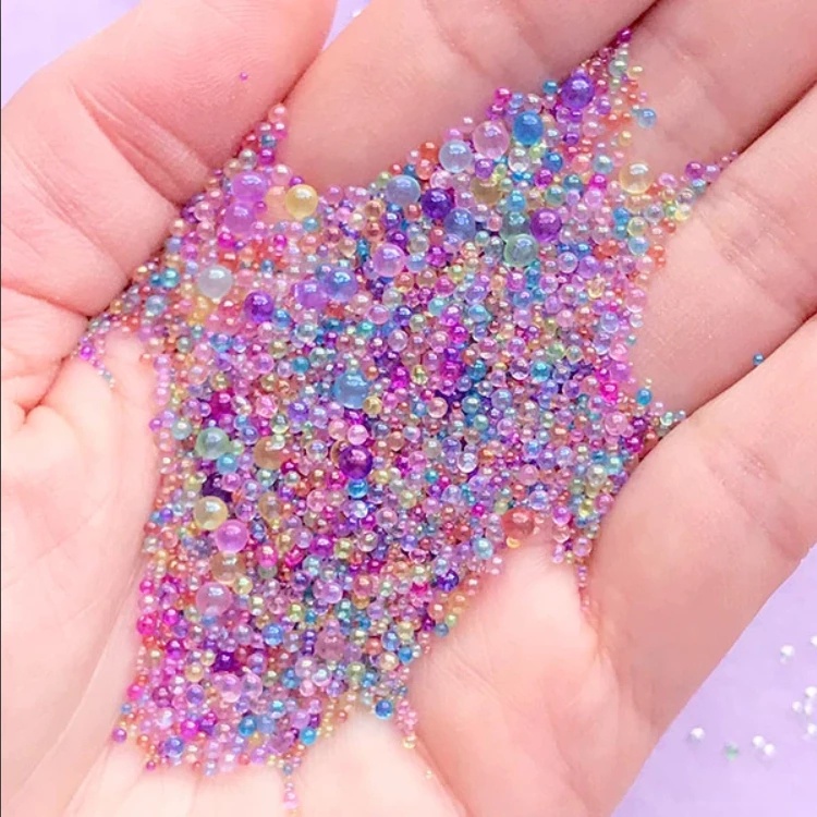 Túi 10g hạt thủy tinh mini 0.4 - 3mm dùng cho trang trí móng tay làm trang sức 3D DIY