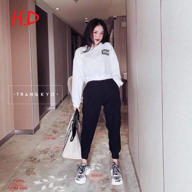 [FREESHIP ĐƠN TỪ 50K] Bộ croptop AMOUR dài tay HDA1119