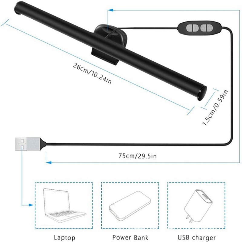 Thanh Đèn Led Usb Gắn Màn Hình Máy Tính Có Thể Điều Chỉnh Độ Sáng | WebRaoVat - webraovat.net.vn