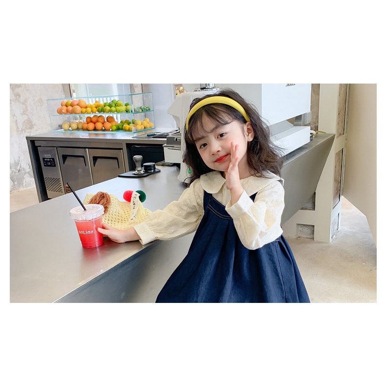 Set Váy Yếm Denim 2 Món Thời Trang Mùa Thu 2022 Mới Cho Bé Gái