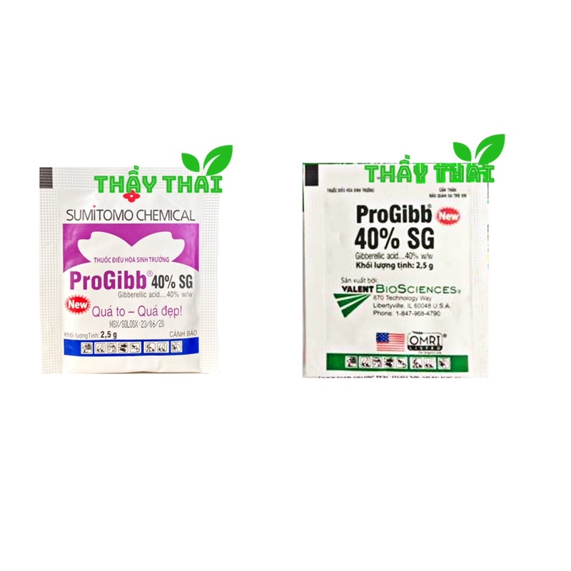 Progibb 40% Sumitomo chemical 2,5g,Thuốc Điều Hoà Sinh Trưởng, dưỡng cây, đậu trái,Progibb tân quy