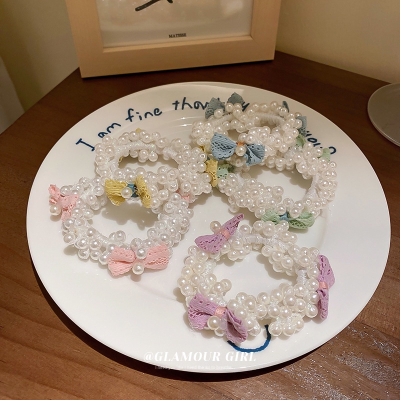 Dây Cột Tóc Cao Su Đính Ngọc Trai Thời Trang Cho Nữ