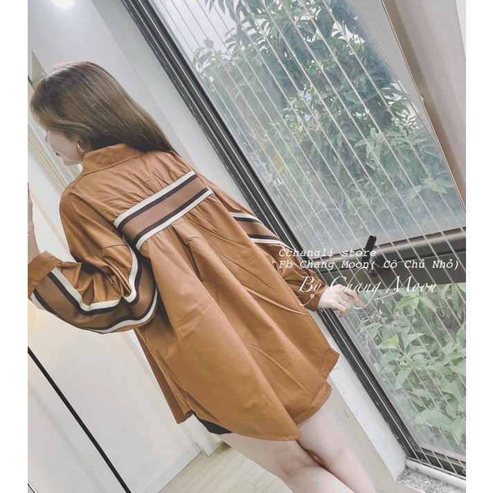 [Mã FAMARAL1 giảm 10K đơn 50K] Áo sơ mi nâu from thụng