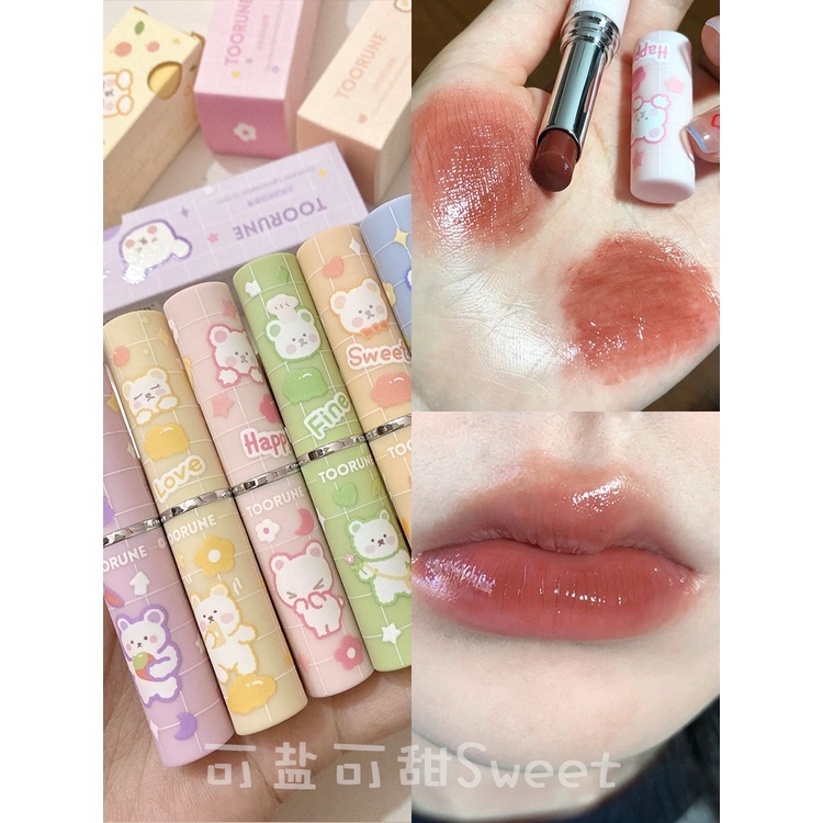 Son Dưỡng Môi Toorune Cloud Bear Light Embellish Lip Balm Dưỡng Ẩm Lâu Trôi Chống Thấm Nước Họa Tiết Gấu Hồng Dễ Thương