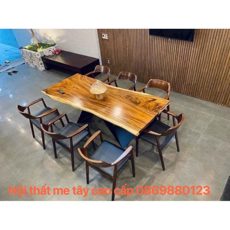 Bàn Gỗ Me Tây Ngồi Ngoài Trời , Ban Công Giá Xưởng Bàn Ghế Gỗ Tự Nhiên 60x180cm