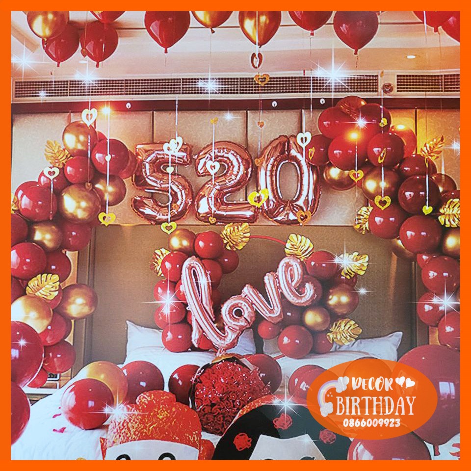 Set Trang Trí Phòng Cưới, Trang Trí Tiệc Cưới Siêu Rẻ CHỈ 149K Đầy Đủ Bóng Như Hình Tặng Kèm Đồ Bơm Băng Dính Bóng