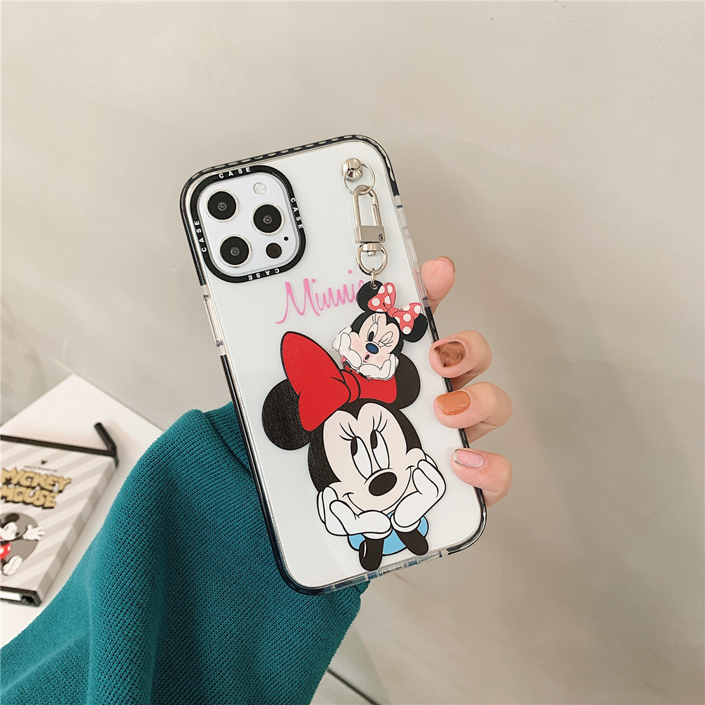 Ốp điện thoại in hình Mickey Minnie gắn dây cho IPhone 12pro max 12 mini 11Pro Max XS Max XR SE 2020 6 6s 7 8 Plus | BigBuy360 - bigbuy360.vn