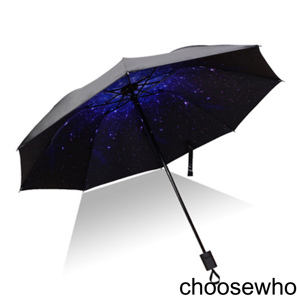 [CHOO] Windproof Folding Umbrellas Women Girls Men UV Sunshade Rain Umbrella Black Glue Parasol Ultraviolet-Proof