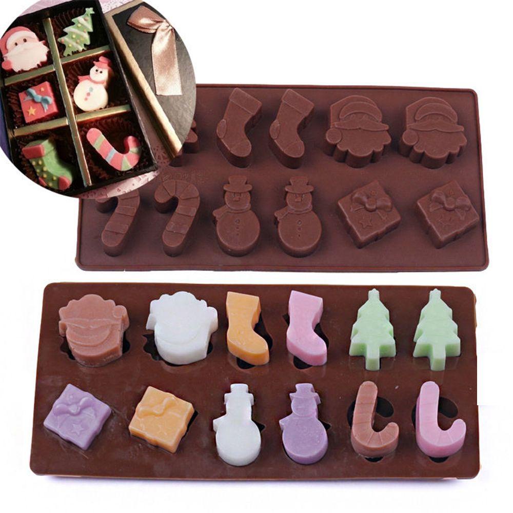 Khuôn Silicone Làm Đá / Sô Cô La Hình Chiristmas