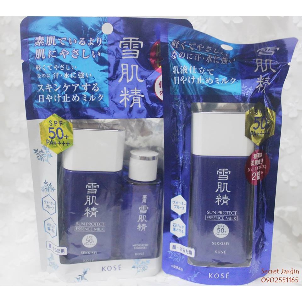 kem chống nắng Kose Sekkisei Sun Protect Essence Milk SPF50+ PA++++