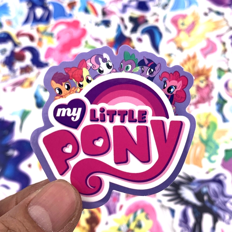 Set 50 miếng sticker hình ngựa kỳ lân my little pony dán trang trí xinh xắn