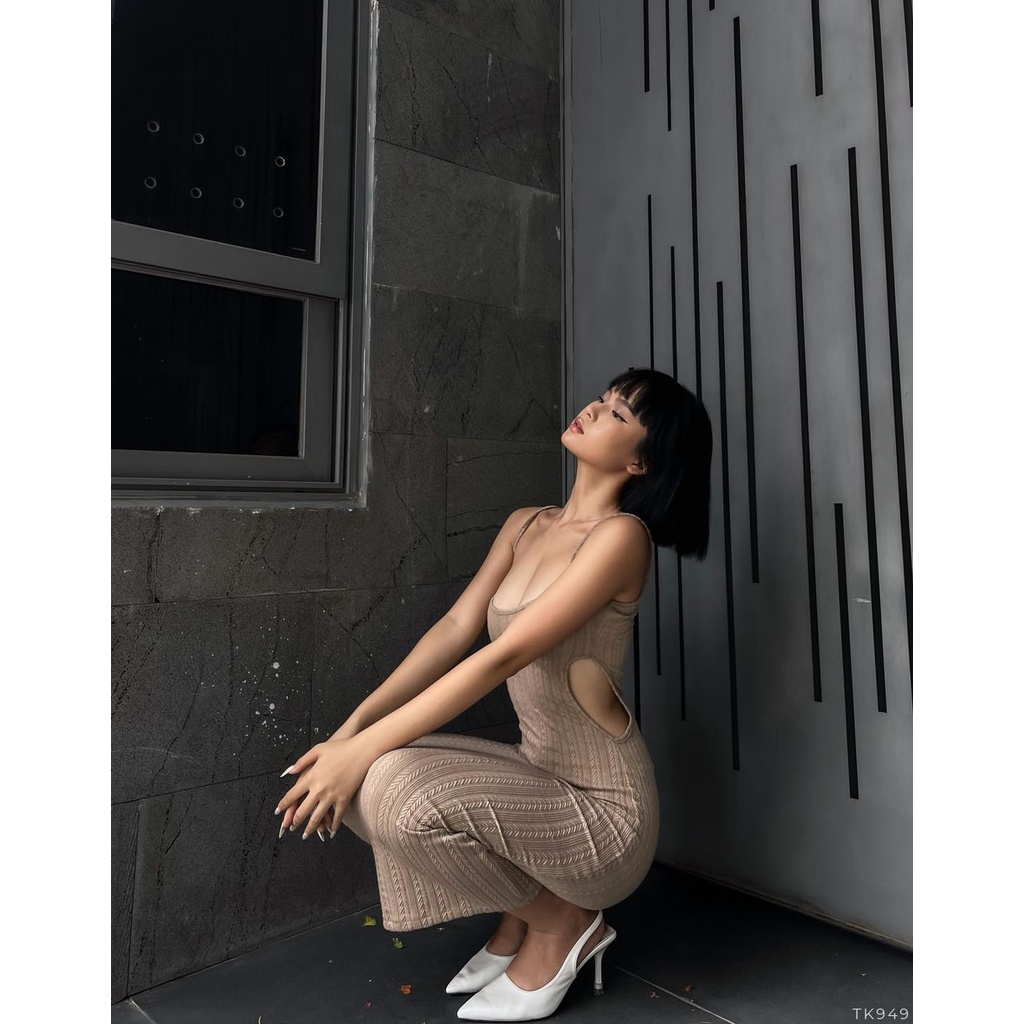 [HÀNG THIẾT KẾ CAO CẤP] Đầm Body Hai Dây Cut Out Eo Siêu Tôn Dáng Màu Xanh Bơ Hot Trend Form Dài