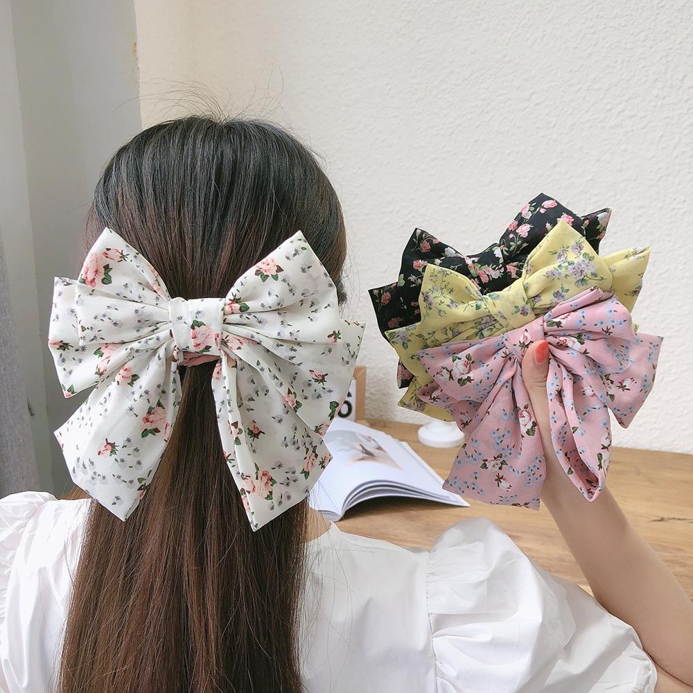 Kẹp Tóc Hình Nơ Bằng Vải Voan Xinh Xắn Thời Trang 1 Cái Cho Bạn Gái