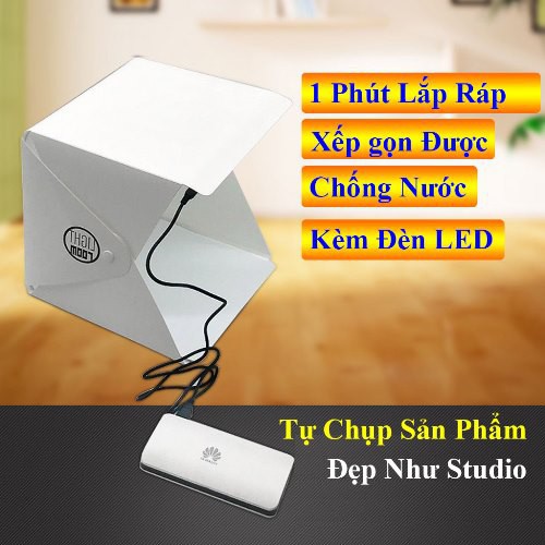 [HCSRshop] Hộp Chụp Sản Phẩm 20x20cm LightRoom sở hữu Đèn LED - Tặng 2 phồng nền - Tặng dây nguồn điện- HCSRshop