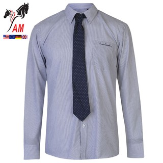 Áo Sơ Mi Nam Dài Tay Pierre Cardin Long Sleeve Shirt Mens With Giorgio Tie Cao Cấp (Sọc Caro - UK )