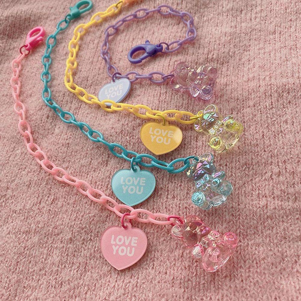 Vòng Tay Mặt Hình Gấu Nhiều Màu Dễ Thương Cho Nữ