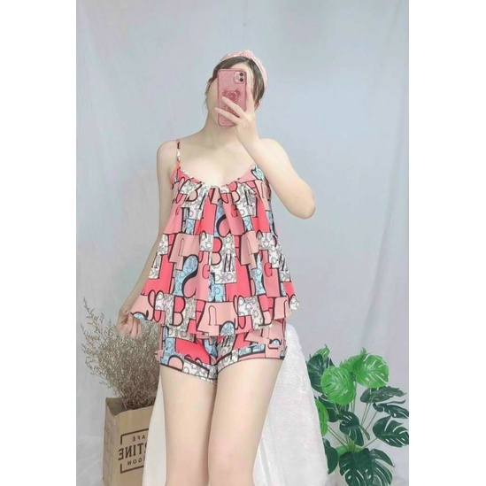 Đồ Bộ Lụa Nữ Mặc Nhà 2 Dây