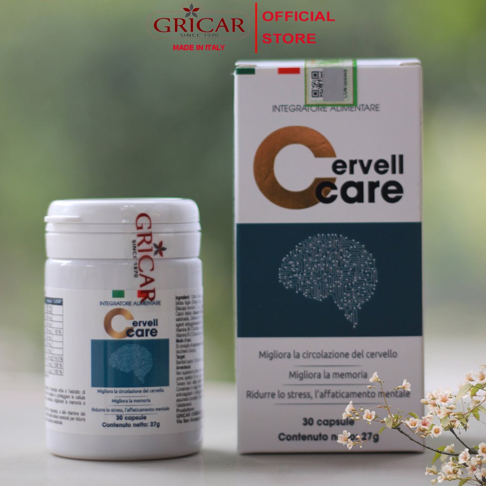 HOẠT HUYẾT DƯỠNG NÃO Cervellcare, Giảm Đau Đầu, Hoa Mắt, Chóng Mặt, Giảm Stress