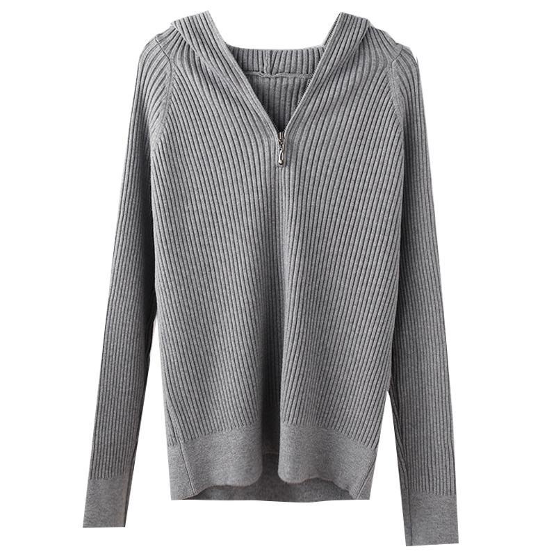 Áo hoodie dáng rộng màu trơn thời trang xuân thu phong cách Hàn Quốc cho nữ 2021