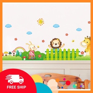 ⚡️𝗙𝗥𝗘𝗘𝗦𝗛𝗜𝗣⚡️ Decal dán tường chân tường thỏ