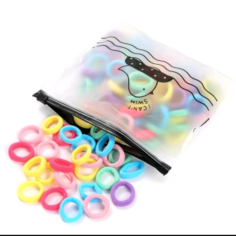 Set 100 dây cột tóc trơn nhiều màu cho bé