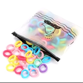 Set 100 dây cột tóc trơn nhiều màu cho bé